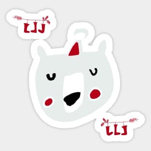 Cute Santa Bear Sticker
